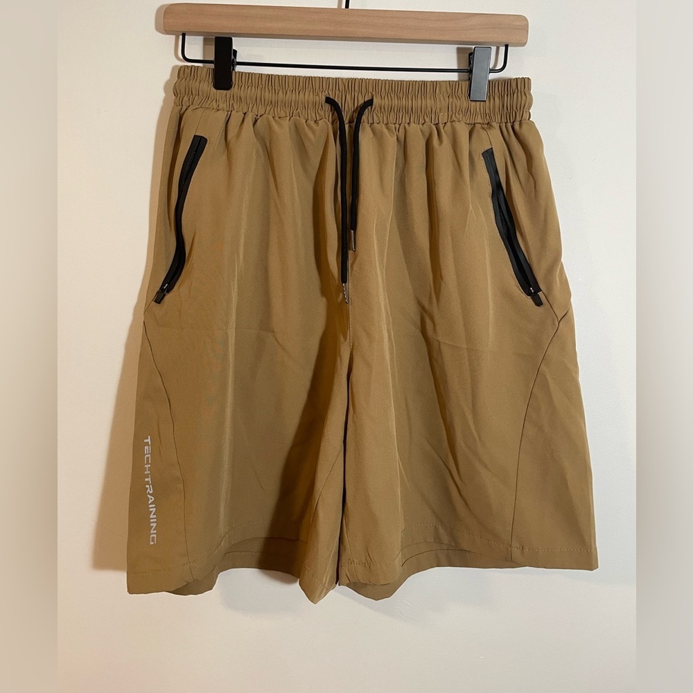 3 Pair Tech Training Athletic Shorts Zip Pockets Drawstring Waist Size Med NWOT - Picture 7 of 11